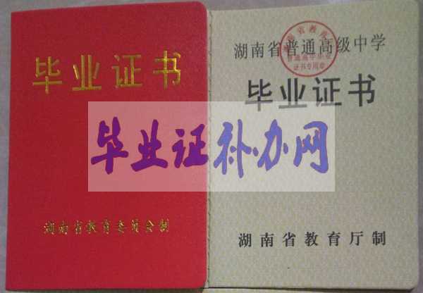 湖南省80年代高中畢業(yè)證樣本圖